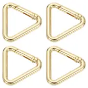 4Pcs Metal Triangle Ring Buckle, 1" Spring Snap Clip Hook Jump Rings, Gold