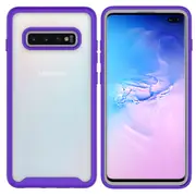 MCC Shockproof Bumper Case Samsung Galaxy S10+ Plus Clear Back Cover G975 [Purple]