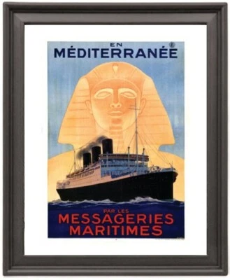 Messageris Maritimes affiche - escal - Mediterranee - Picture Frame 8x10 inches