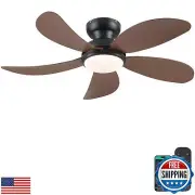 PHORUS Low Profile Ceiling Fans with Lights and Remote,42" Small Flush Mount