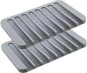 Luckyiren Soap Dish Holder Stand Saver Tray Case for Shower-Silicone Rubber Drainer Dishes for Bar Soap Sponge Scrubber Bathroom Kitchen Sink-Dishwasher Safe-Drains Water,Extends Soap Life,Gray,2 Pack