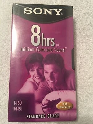 BRAND NEW Sony VHS Tape Blank Standard Grade T-160 8HR VCR Video Cassette Tape