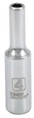 Metric Deep Well Socket, 6-Point, 1/4-In. Drive, 4mm -213556