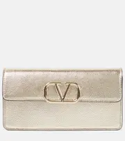[Valentino Garavani] Valentino Garavani VLogo Signature Small leather wallet on chain One Size gold