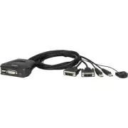 ATEN CS22D 2 Port USB DVI-D Kvm Switch Selector 1.2M Cord One DVI-D Video