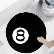 8 Ball Rug, 60cm/80cm/100cm Round 8 Ball Carpet Non Slip 8 Billiards Rug Absorbent Billiard Carpet Machine Washable 8 Ball Floor Rug Warm 8 Ball Bath Mat for Living Room Bedroom Bathroom (Black 100cm)