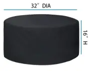 Fire Pit Cover Round Super Waterproof, 32" D X 16" H Outdoor Round Firepit Cover