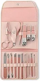 16 Pcs Manicure Set Stainless Steel Beauty Set Lightweight and Travel-Friendly Nail Clipper Set Pink Manicure Pedicure Kit