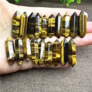 20pcs wholesale Natural tiger's-eye Obelisk Quartz Crystal Wand Double Point