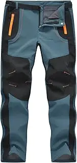 [TBMPOY] Men's Snow Ski Hiking Pants Waterproof Winter Fleece Lined Pants Camping Skiing Ice Fishing Pants with Belt