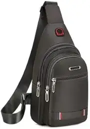 [Ｗoowayo] Men's chest bag canvas leisure bag sports small backpack oxford cloth single shoulder messenger bag
