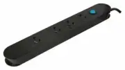 4 Outlet Power Board Right Angled Plug Illuminated Toggle Switch 2M Cord