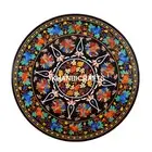 4'x4' Marble Dining Table Top Gemstone Table Top Inlaid Work Hallway Decor