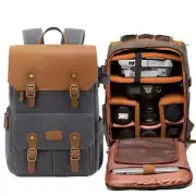 Canvas DSLR Camera Backpack Bag Rucksack For 15'' Laptop Canon Nikon Sony Drone