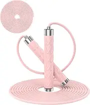 Jump Rope for Fitness, AUMCDIK Speed Skipping Rope for Women Men, Adjustable Jumping Rope with Alloy & Silicone Handle for Workout Boxing Aerobic Exercise