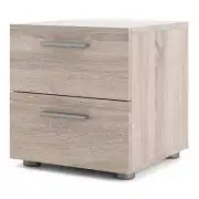 Tvilum Nightstand 15.75"x16.65"H 2-Drawer Storage Particle Board Wood Truffle