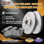 BCP Front Slotted Rotors + 4WD Brake Pads for Subaru Forester SF 2.0L Std Disc (for: Subaru)