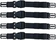 4 Pack Backpack Chest Strap Heavy Duty Adjustable Backpack Sternum Strap Chest Belt Suitable for Webbing on The Backpack up to1in.(Black)