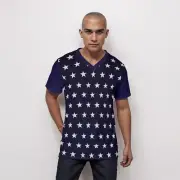 Durden V-Neck T-Shirt With White Stars Costume Replica Tyler