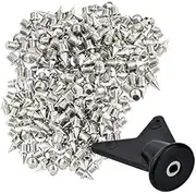 [Wobe] 200 Pcs 1/4 Inch Stainless Steel Spikes with 1 Pcs Spike Wrench, 0.25" Length Track and Cross Country Spikes Shoe Replacement Spikes for Sprint Sports Short Running Shoes