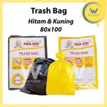 HITAM 垃圾袋厚 L 80X100 黑黃 80 100 包王塑料袋裂紋垃圾大包裝
