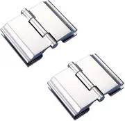Glass Door Hinge,Bathroom Clamp,Pivot Hinges,Set of 2 Bathroom Glass Door Hinges 180 Degree Glass Clamp Zinc Alloy Bearing Hinge Frameless Glass Door Hinge for 10-12Mm Thick Tempered Glass