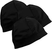 [WRITWAA] 3 Pack Cycling Sports Liner Cap Soft Stretchy Quick Dry Sweat Absorb Comfortable for Outdoor Activities Black