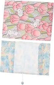jojofuny 2Pcs Decorative Book Cloth Covers Unique Pattern Protective Book Sleeves for Notebooks Wear for Students Personal Use Strawberry Tulip Rabbit Design