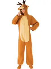Plush Reindeer Womens Christmas Costume Onesie