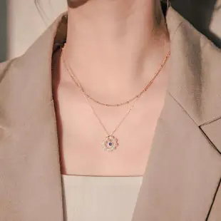 【Olivia Yao Jewellery】3 月雙魚座秋波藍色鋯鑽珍珠項鍊(生日石系列)