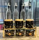 Spice Rack Seasoning Kitchen Rack Gold Oil Bottle Tea Organizer Shelf NEW 2024