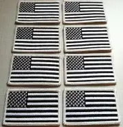 8 UNITED STATES Flag Patch With VELCRO® Brand Fastener Military B & W Emblem #7
