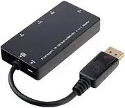 Tekit 4-in-1 Displayport DP Male to DVI HDMI VGA Audio Female Adapter Display Port Cable,DP to DVI/VGA/HDMI/Audio Cable Adapter, 1080P Male to Female Splitter Converter for Dell HP Lenovo Asus HDTV