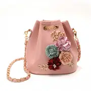 Stylish Pu Leather Flower Pattern Shoulder Crossbody Bags Pink