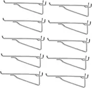 G.CORE 10-Pack Pegboard Shelf Hooks, 8-Inch Peg Board Brackets Peg Hooks Assortment Organizer Accessory, Various Tools Storage Arrange System for Garage Craft Workshop Workbench (Silver)