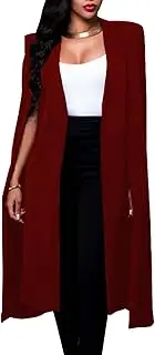[SOMTHRON] Women's Long Open Slit Sleeve Trench Cloak Capes Jacket Open Front Long Slit Crepe Blazer Cape Coat