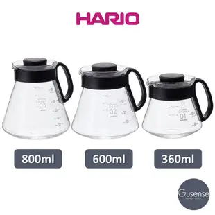 HARIO V60經典耐熱玻璃咖啡壺 XVD-36B XVD-60B XVD-80B Gusense Select