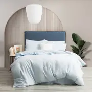 Ddecor Home Ultra Plush Microfiber Double Quilt Cover Set VNT Washed Blue
