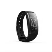 QS90PLUS 0.96inch OLED Heart Rate Blood Pressure Monitor Pedometer Message Show Smart Bracelet BLACK COLOR