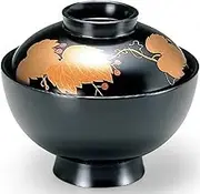 J-Kitchens Miso Soup Bowl TA4 Size Senjai Round Bowl, Black Vine, 4.7 x 4.1 inches (12 x 10.5 cm), Made in Japan