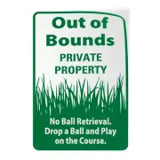 Vertical Vinyl Stickers Out of Bounds Private Property No Ball Retrieval