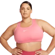 Nike Women's Swoosh Medium-Support Padded Sports Bra Plus Size Peach 1X DH338...