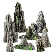 8 Pcs Simulated Rockery Ornaments Turtle Tank Fish Accessories