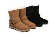 AUSTRALIAN SHEPHERD® UGG Boots Women Sheepskin Wool Mid Calf Sarah - Chestnut / AU Ladies 9 / AU Men 7 / EU 40
