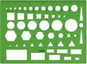 T-816 All-Purpose Technical Drawing Template Plastic Shape Template Tool Gree...