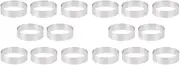 16Pcs 8cm Stainless Steel Tartlet Molds French Dessert Mousse Fruit Pie Tart Ring Quiche Cake Mold