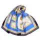 LANVIN浪凡希臘風情印花方型絲巾(藍色)487999