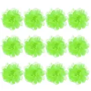 12-Pack Chiffon Flowers 3.94 x 3.94" Fabric Flowers for Craft [Fruit Green]