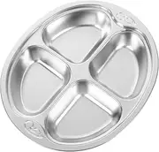 BESTYASH Stainless Steel Plates Compartment Food Tray Divided Plates with Cartoon Design for Healthy Eating for Home and Kindergarten Use