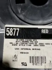 Alpha Wire 5877 #18awg M16878/5 EE Silver (SPC) PTFE 200C Hook-Up Wire Red /10ft